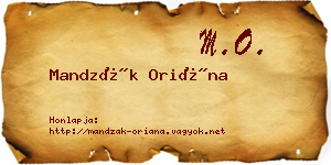 Mandzák Oriána névjegykártya